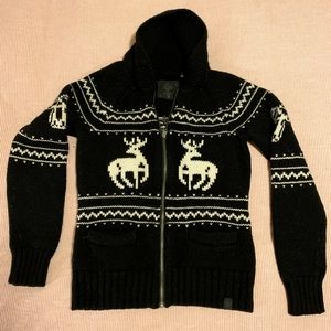 TNA lambs wool zip up sweater